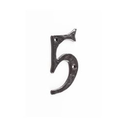 Antique Door Numerals 5 Black No. 5 - By Frelan Hardware - JAB15-5