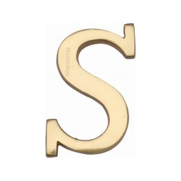 Heritage Brass Alphabet S Pin Fix 51mm (2") Polished Brass Finish