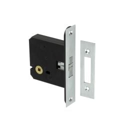 Jedo Sliding Door Bathroom Lock Satin Chrome - By Frelan Hardware - JL840SC
