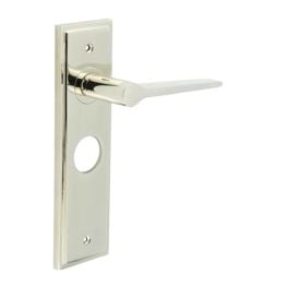 Knightbridge Door Handle Bathroom Backplate Polished Nickel - By Frelan Hardware - BUR20KIT166