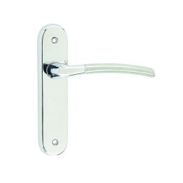 Lorenzo Kontrax Suite Door Handle on Latchplate Polished Chrome/Satin Chrome - By Frelan Hardware - JV863PCSC