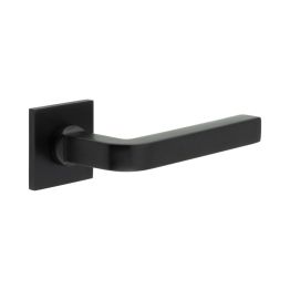 CR-104 Black Sprung Square Rose Door Handle - By Frelan Hardware - CR-104B1MB