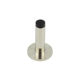 Burlington Plain Wall Mounted Door Stops Reeded Rose Polished Nickel - By Frelan Hardware - BUR-970PN-974PN