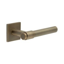 CR-103 Antique Brass Sprung Square Rose Door Handle - By Frelan Hardware - CR-103B1AB