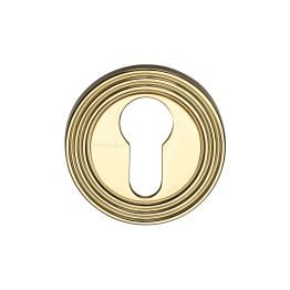 Heritage Brass Euro Profile Cylinder Escutcheon Polished Brass finish