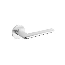 Tupai Rapido 5S Line Tavira Lever Door Handle on 5mm Slimline Round Rose - Satin Chrome