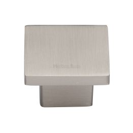 Heritage Brass Cabinet Knob Classic Square Design 40mm Satin Nickel finish