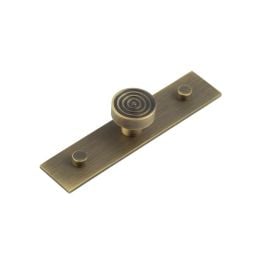 Murray Cupboard Knobs 30mm Plain Backplate Antique Brass - By Frelan Hardware - HOX-1130AB-5090AB