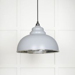 Hammered Nickel Harborne Pendant in Birch