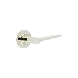 Knightsbridge Door Handle on Knurled Rose Polished Nickel - By Frelan Hardware - BUR20KIT161