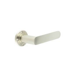 Kensington Door Handles No Rose Satin Nickel - By Frelan Hardware - BUR25SN