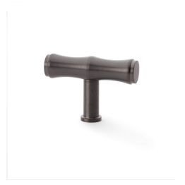 Alexander & Wilks - Crispin Bamboo T-bar Cupboard Knob - Dark Bronze PVD