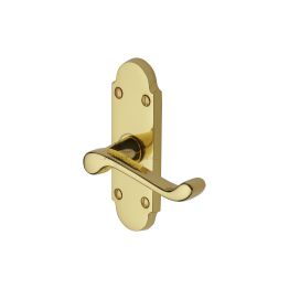 Project Hardware Door Handle Lever Latch Milton Short Design Polished Brass finish
