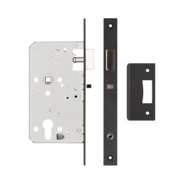 72mm Black Din Euro Nightlatch 60mm Backset - By Frelan Hardware - JL-DNL60MB