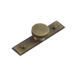 Thaxted Cupboard Knobs 40mm Stepped Backplate Antique Brass - By Frelan Hardware - HOX-240AB-6090AB
