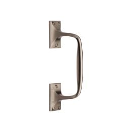 Heritage Brass Door Pull Handle Cranked Design 8" Satin Nickel Finish