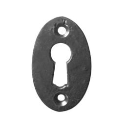 Antique Oval Escutcheon 50mm Black - By Frelan Hardware - JAB75