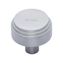 Heritage Brass Cabinet Knob Round Deco Design 32mm Satin Nickel finish