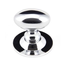 Polished Chrome Oval Cabinet Knob 33mm