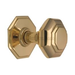 Heritage Brass Octagon Centre Door Knob 3" Polished Brass finish