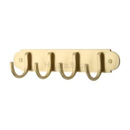 Heritage Brass Coat Hooks on Plate Satin Brass Finish