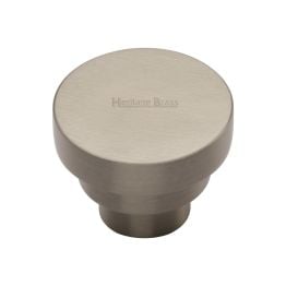 Heritage Brass Cabinet Knob Round Stepped Design 38mm Satin Nickel finish