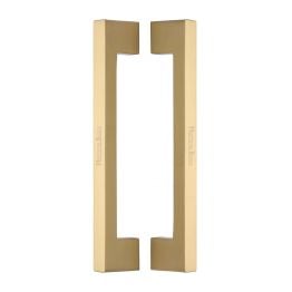 Heritage Brass Back to Back Door Pull Handle Metro Design 305mm Satin Brass Finish