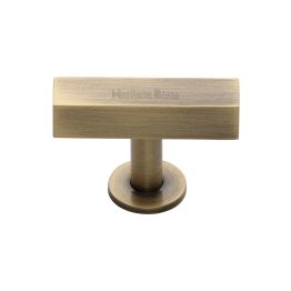 Heritage Brass Cabinet Knob Symmetrical Square Design 44mm Antique Brass finish