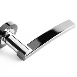 Modena Door Handle on Rose Polished Chrome/Polished Black Nickel - By Frelan Hardware - JV780PCBN