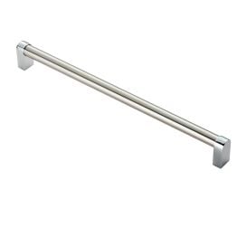Bauhaus Handle 320mm - Satin Nickel/Polished Chrome