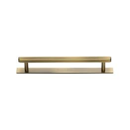 Heritage Brass Cabinet Pull Hexagonal Design with Plate 128mm CTC Antique Brass Finish