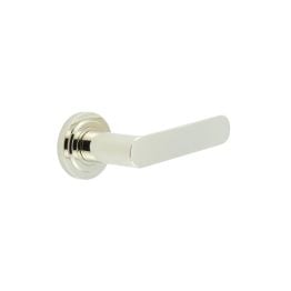 Kensington Door Handles Stepped Rose Polished Nickel - By Frelan Hardware - BUR25KIT159