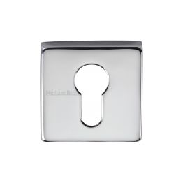 Heritage Brass Euro Profile Cylinder Escutcheon Polished Chrome finish