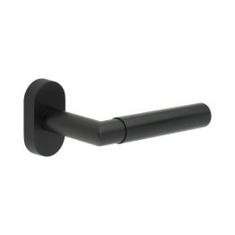 CR-102 Black Multi Point Oval Rose Door Handle - By Frelan Hardware - CR-102C4MB