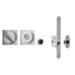 Jedo Bathroom Lock C/W Square Furniture To suit doors 35 to 38mm Satin Chrome - By Frelan Hardware - JV827SC