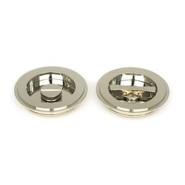 Polished Nickel 75mm Art Deco Round Pull - Privacy Set