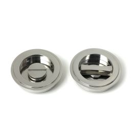 Polished Marine SS (316) 60mm Art Deco Round Pull - Privacy Set