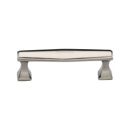 Heritage Brass Cabinet Pull Deco Design 96mm CTC Polished Nickel Finish