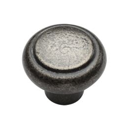 Rustic Pewter Cabinet Knob Newport Design 38mm