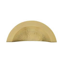 Heritage Brass Drawer Cup Pull Crescent Hammered Design Satin Brass finish