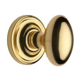 Heritage Brass Mortice Knob on Rose Chelsea Design Polished Brass finish