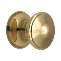Heritage Brass Round Centre Door Knob 3" Polished Brass finish