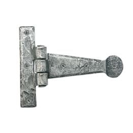 Pewter 4" Penny End T Hinge (pair)