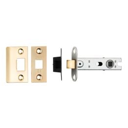 76mm Ce B/T Tubular Mortice Latch Square  - Satin Brass