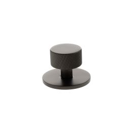 Millhouse Brass Paddington Spiral Round Cabinet Knob Handle on Backplate - Urban Dark Bronze
