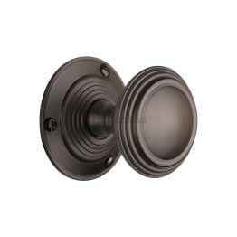 Heritage Brass Mortice Knob on Rose Goodrich Design Matt Bronze finish