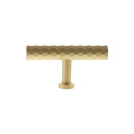 Millhouse Brass Chrysler Diamond T-Bar Cabinet Knob Handle - Satin Brass