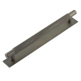 Hoxton Taplow Cabinet Handles 224mm Ctrs Plain Backplate Dark Bronze - By Frelan Hardware - HOX-2060DB-5060DB