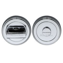 Heritage Brass Round Turn & Release Cylinder Escutcheon with stepped edge Polished Chrome finish
