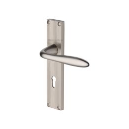 Heritage Brass Sutton Reeded Lever Lock Satin Nickel finishUK Design Registration Number 6234524